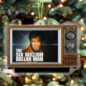 The Six Million Dollar Man show TV Set Retro Christmas Tree Holiday Ornament NEW